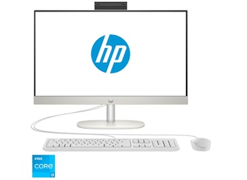 Sistem All-in-One HP ProOne 240 G10, Intel® Core™ i3-N300, 23.8in, Full HD, IPS, 8GB DDR4, 256GB SSD, Free DOS, White